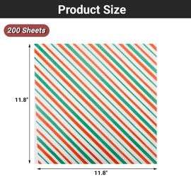 EUSOAR Food Basket Liners, 200 Sheets 11.8" x 11.8" Deli Food Wax Sandwich Wrapping Paper, Grease Resistant Precut Baking Parchment Paper Sheets for Christmas Party, Festival and Picnic