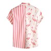 VATPAVE Mens Flamingo Hawaiian Sets Casual Short Sleeve Button Down