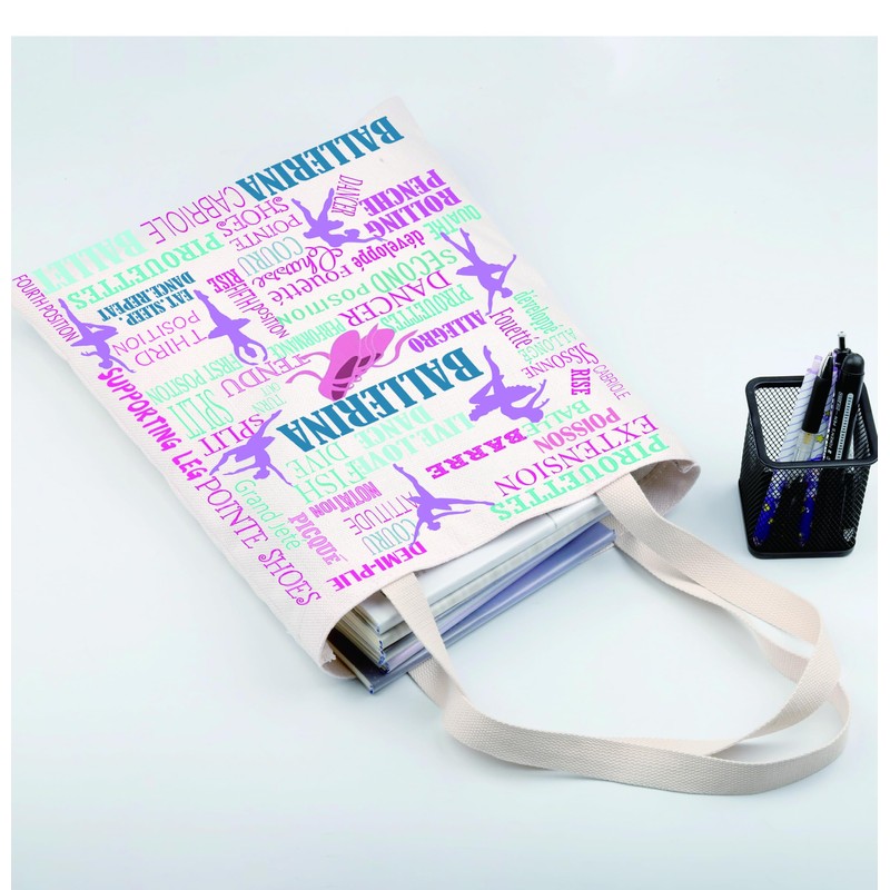 FEELMEM Ballerina Ballet Tote Bag Ballet Lovers Gift Ballet Canvas