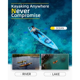 OCEANBROAD Kayak Paddle 86in/218cm Alloy Shaft 2-Piece Floatable Kayak Oar for Kayaking Canoeing Boating, 1 Paddle, Blue