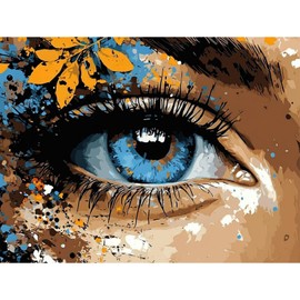 KEYIFA 5D Diamond Art Eye, DIY Diamond Painting Kits for Adults, Round Full Drill, Eye Diamonds Dots Mosaic Painting, Crystal Gem Arts Craft for Home Wall Decor 30x40 cm