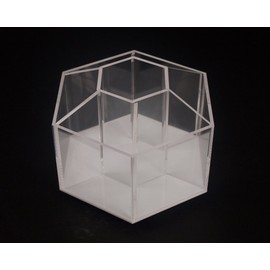 Clear Rotating Desktop Organizer – 7 Compartment Hexagon Acrylic Desk and Table Top Stationary Sorter – Stylish Holder for Office Supplies, Pens, Pencils and More - by Designstyles