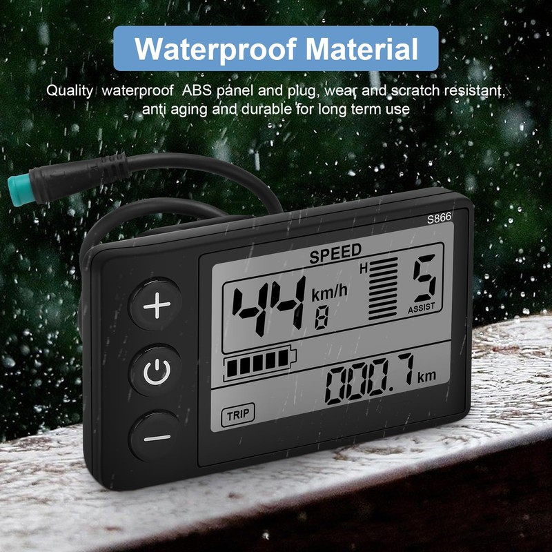 Cocoarm Electric Bike LCD Display Waterproof Plug LCD Display S866
