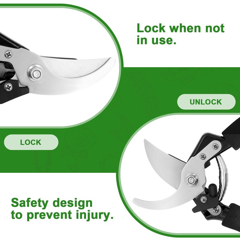 Professional Titanium Garden Secateurs, Gardening Pruning Shears, Garden Scissors, Bypass