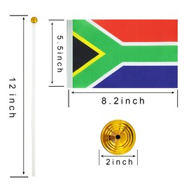 WXTWK 12 Pack South Africa Flag South African Desk Flag Small Mini South African Table Flags With Stand Base,Home Office Festival Events Celebration Decorations