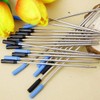 10Pcs Black Ink Ballpoint Metal Pen Refill 1.0mm Length 11.6cm