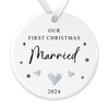 "Our First Christmas Married" Bauble - Newlywed Ceramic Ornament -