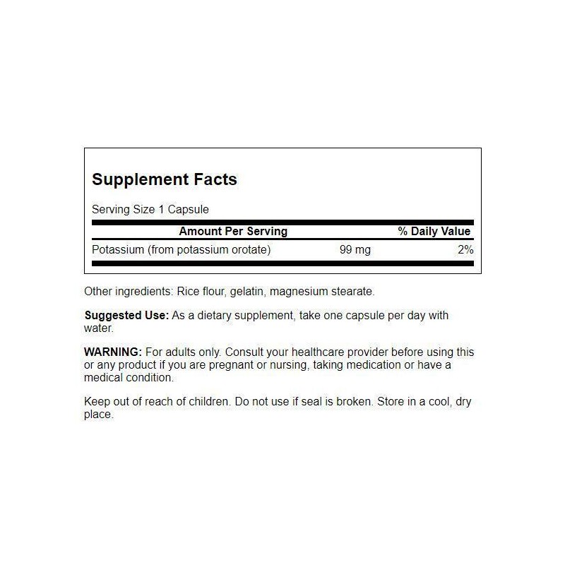 Swanson Potassium Orotate 99 mg 60 Capsules
