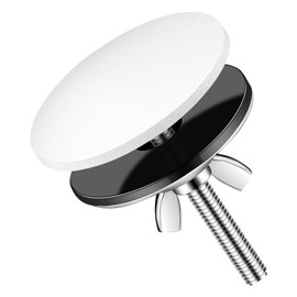 2 Inch Kitchen Sink Hole Cover Faucet Hole Cover Stainless Steel Kitchen Sink Tap Hole Plate Stopper Cover Blanking Metal Plug (White)