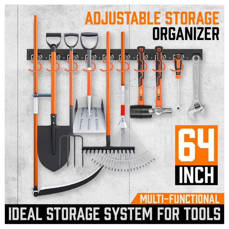 HORUSDY 64 Inch Adjustable Storage System, Wall Mount Tool Organizer,