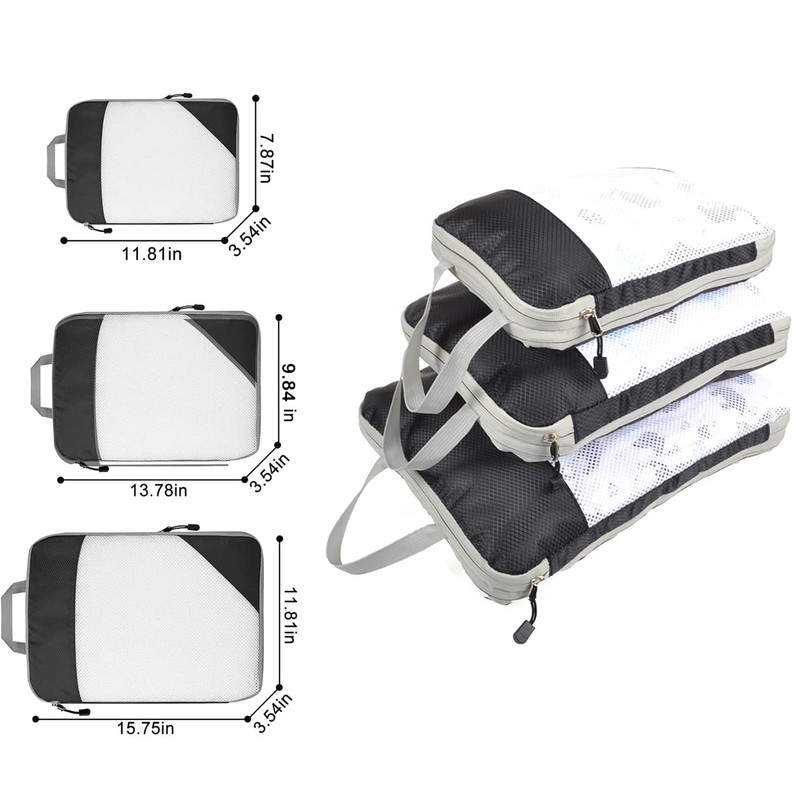 Komugi Compression Packing Cube 6 set, Waterproof Mesh Travel Luggage