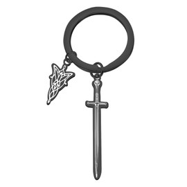 LQRI Lord Rings Keychain Sword and Leaf Key Ring Bookish Gift Book Inspired Gift for Book Lover Reader (black)