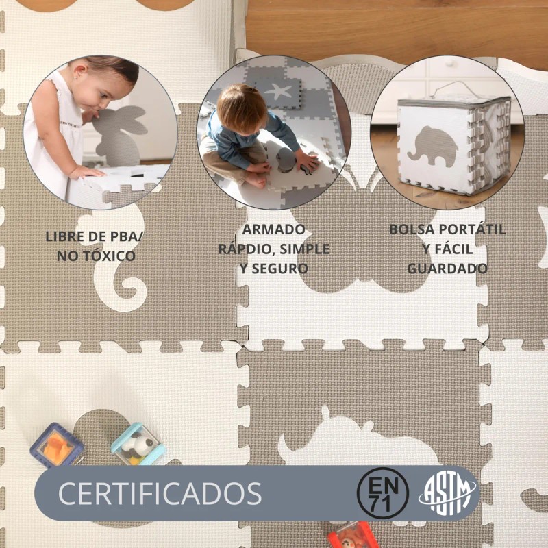 Tapete Para Bebé Antideslizante Alta Calidad Protección Jueg Multicolor Nombre
