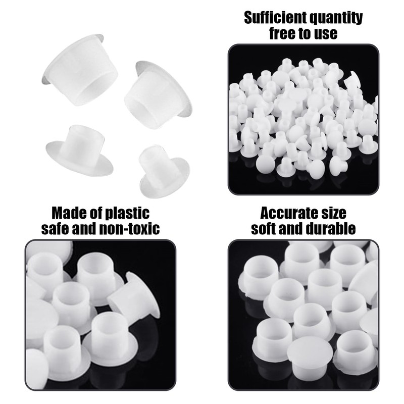 120 White Plastic Hole Plugs, 1 Storage Box, Screw Hole
