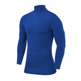 PowerLayer Maglia Termica Bambino a Manica Lunga - Maglia Compressione Uomo per Calcio e Sport - Strato Base a Maniche Lunghe - per Allenamento Corsa e Ciclismo - Blu Acceso, 12-14 Anni