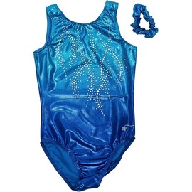 Destira Gymnastics Leotards for Girls, Figure Eight - Premium Hologram Fabric w/Dazzling Rhinestone Crystals - Dance, Cheer, Yoga, & More, Adult L