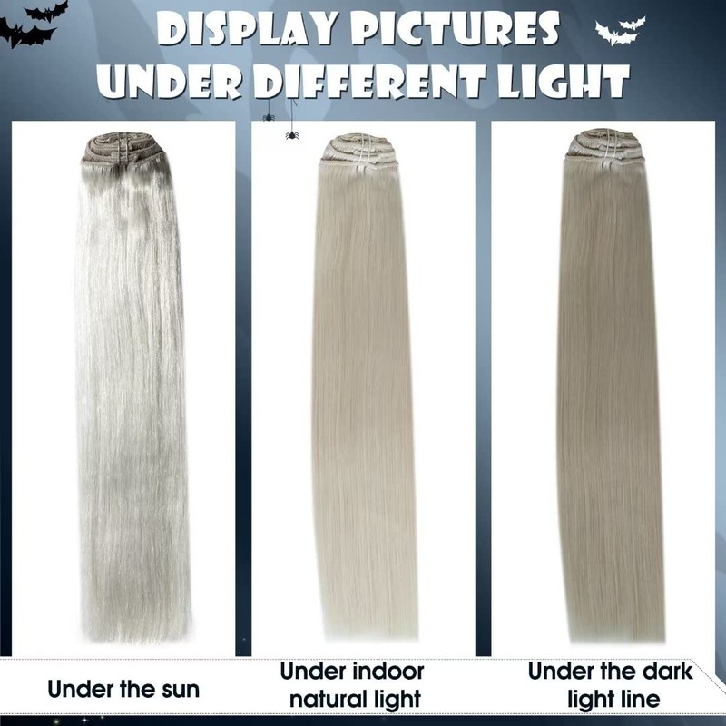 Hetto Blonde Clip-In Real Hair Extensions, Remy Hair Extensions, Platinum