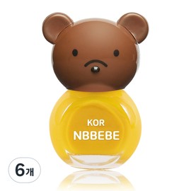 Nbbebe Children's Nail Polish, Vivid Yellow, 6 Pieces / 엔비베베 아동용 매니큐어, 비비드옐로우, 6개