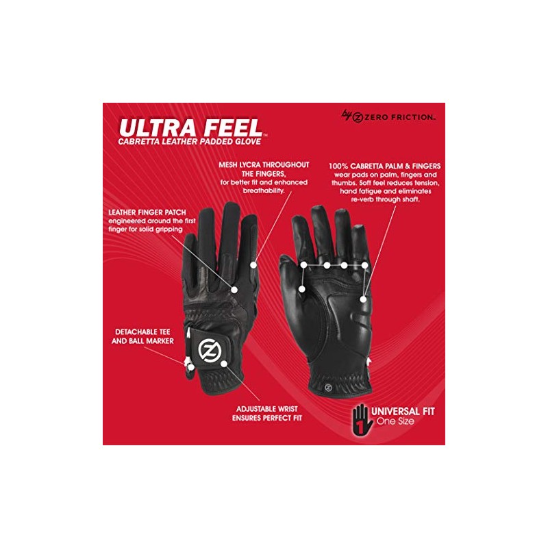 Zero Friction Men's Ultra Feel Cabretta Leather Left Hand Golf