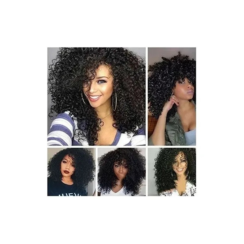 Jf Peluca Afro Negra Rizada Natural For Mujer Jf