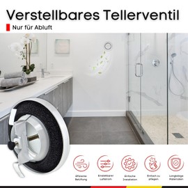 Steinberg14 White Diameter 100 mm Exhaust Air Disc Valve with Clamping Springs Anemostat Steel Round Ventilation Valves