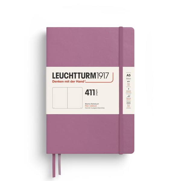 LEUCHTTURM1917 372921 Notebook 411 Medium (A5), Hardcover, 411 Numbered Pages,