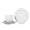DoDoware Melamime Dinnerware Sets,White Dish Set for 4, 12 Pieces