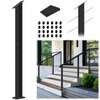 Gyykzz Stair Cable Railing Post 42"x2"x2", Slant Fixed Top Stainless