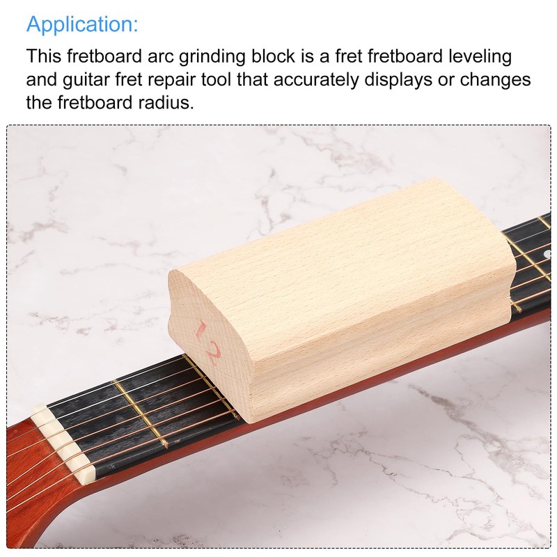PATIKIL Guitar Radius Sanding Block Fret Leveling Fingerboard 12 Inch