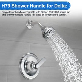 H79 Faucet Handle Compatible with Delta Tub & Shower Single Metal Lever Handle, Shower Handle Replacement for Delta 1300/1400 Series Tub Faucet, Shower Replacement Parts with Screw & Wrench