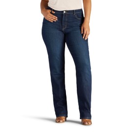 Lee womens Instantly Slim Straight Leg (Plus) Jeans, Ellis, 20 Petite US