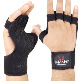 HMH Sports Gym Gloves - Weight Lifting Gloves with Adjustable Straps, Padded Palm Protection, Breathable Material, Extra Grip, Wrist Support (S)