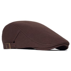 SAKTHIVEL Men's Cotton Peaked Cap Beret Flat Cap Beret Gatsby Newsboy Cap, A5 # Coffee Color