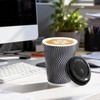 100 Pack 8 oz Paper Coffee Cups with Lids Disposable