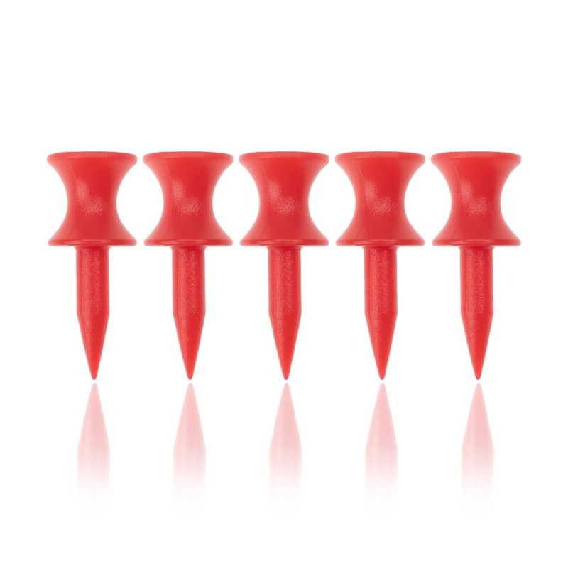 ECADDIE Red 32mm Plastic Castle Graduated Golf Tees (35 Pack)