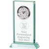 Crown Awards Lifetime Achievement Jade Duo Crystal Clock with Engraving