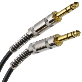 kenable GOLD Stereo/Balanced Jack 6.35mm METAL Plugs Cable Lead Black 4m [4 metres]