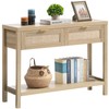 SICOTAS Rattan Console Table for Entryway - Boho Entryway Table
