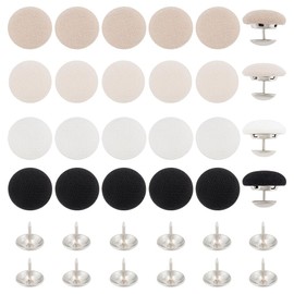 BENECREAT 32 Sets 4 Colors Baseball Cap Button, 17mm Top Replacement Hats Buttons, Black White Cloth Covered Hat Button for Hat Replacement Repair Jeans Blouse Sewing