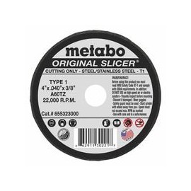 Metabo 469-55323 Type 1 Slicer Wheels 4 x 0.040 x 0.38 in. A60Tz