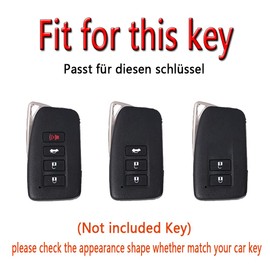 HIBEYO Car Key Case Fits Lexus Key Case Cover TPU Key Protector for Lexus NX GS RX IST GX LX RC ES 200 250 350 LS 450H 300H RX250T Remote Control Key Ring Silver