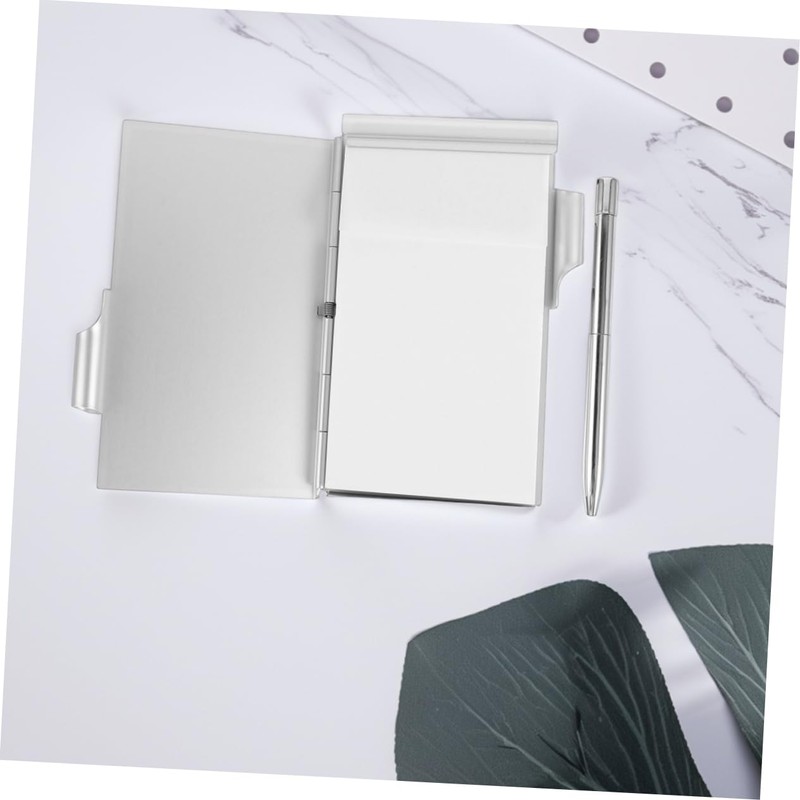 Operitacx Metal Card Box Notebook Small Notepad with Pen Small