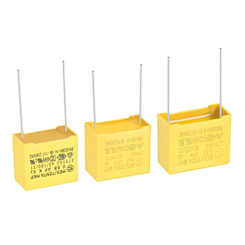 sourcing map Polypropylene Capacitors Assortment Kit DIP 275VAC 0.33uF 0.47uF