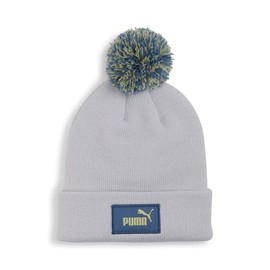 Puma 025541 FC Pom-Pom-Beanie, Knit Hat, For Kids, 24 Fall/Winter Color Silver Mist (01)