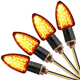 Justech 4PCS Motorcycle Indicators 15 LEDs Motorbike Turning Indicators Waterproof Amber E-Marked Universal Turn Signal Lights 12V