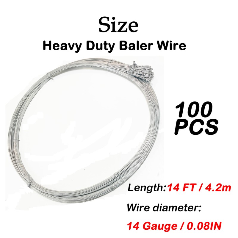 AWIORETON Baling Wire 14 Gauge 14 Feet,Baler Wire Ties Galvanized