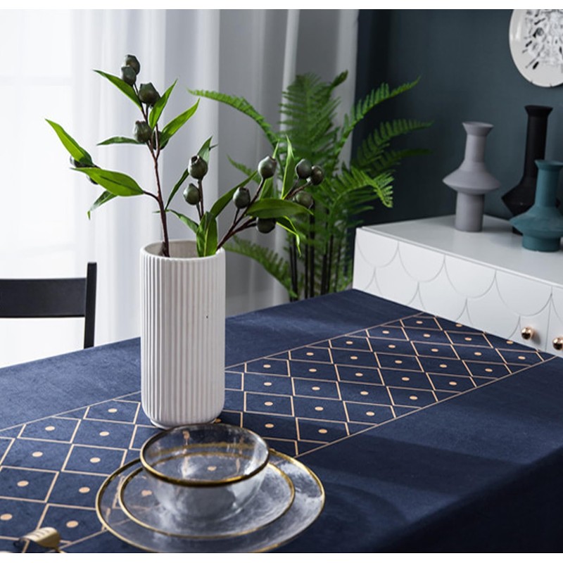 Bishilin Navy Blue Polyester Tablecloth, Rectangular Tablecloth Set Outdoor Dining