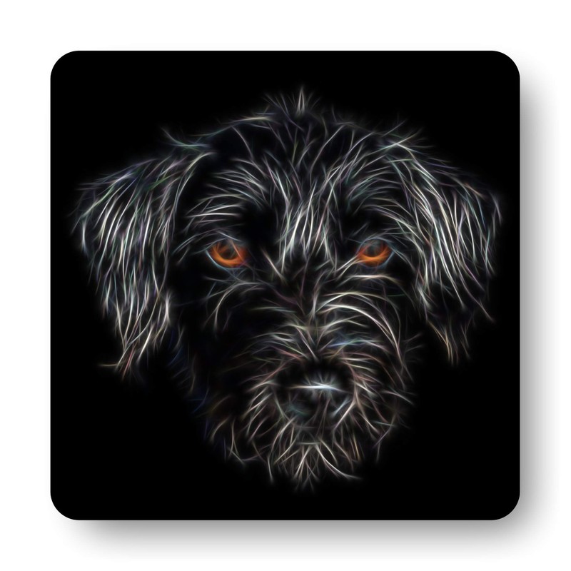 Fractal Artworks Jackapoo Dog Coaster Set of 2 with Stunning
