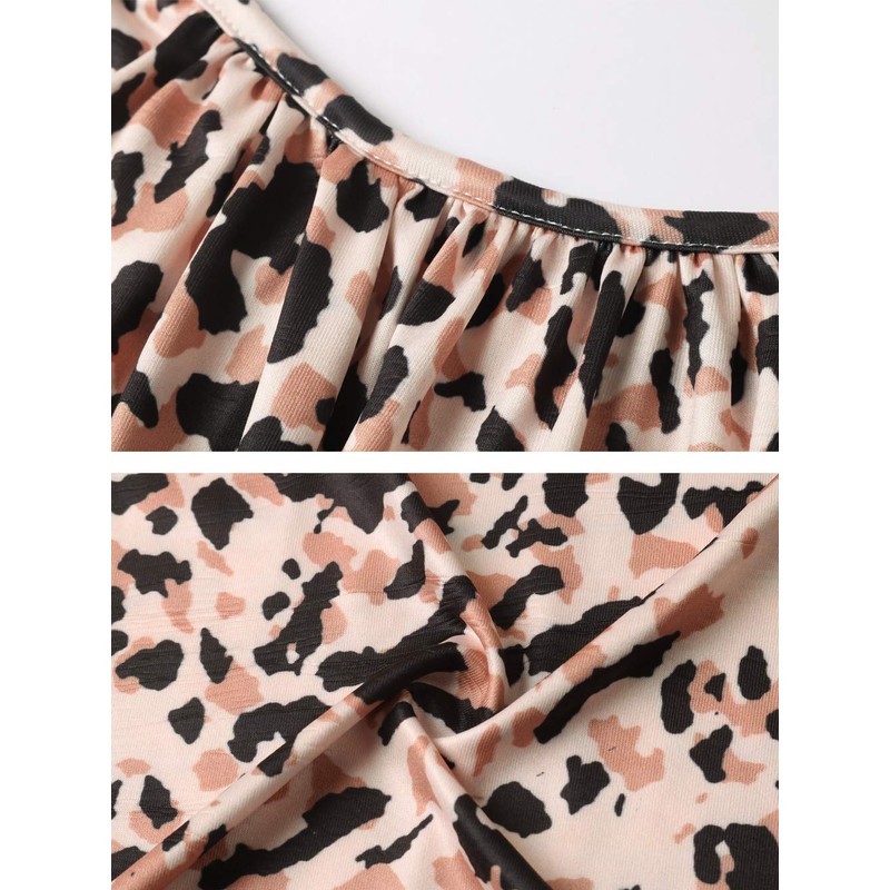 Kaei&Shi Spaghetti Strap Print Long Vest,Flowy Tank Top for Women,Pleated