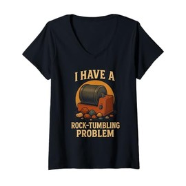 Womens I Have A Rock Tumbling Problem V-Neck T-Shirt